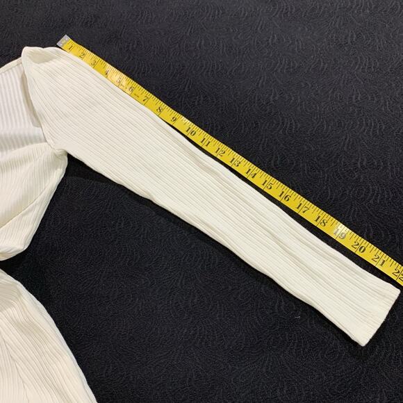 Reformation White Dress XS Bruno Stretch Knit Striped - Picture 14 of 16